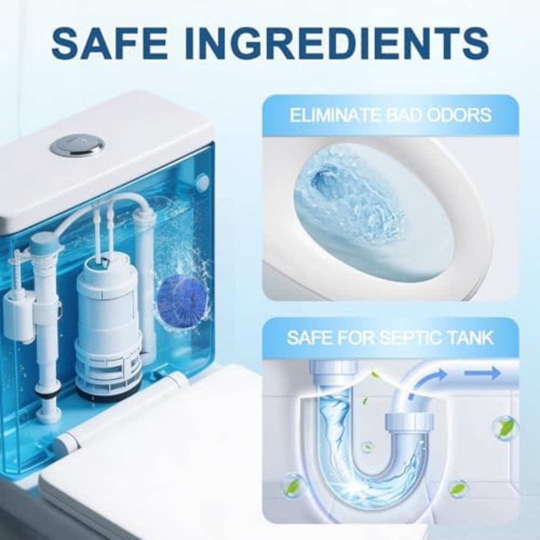 Toilet Bowl Cleaner Tablets Blue Toilet Tank Cleaners, Septic-Safe Hard Water St
