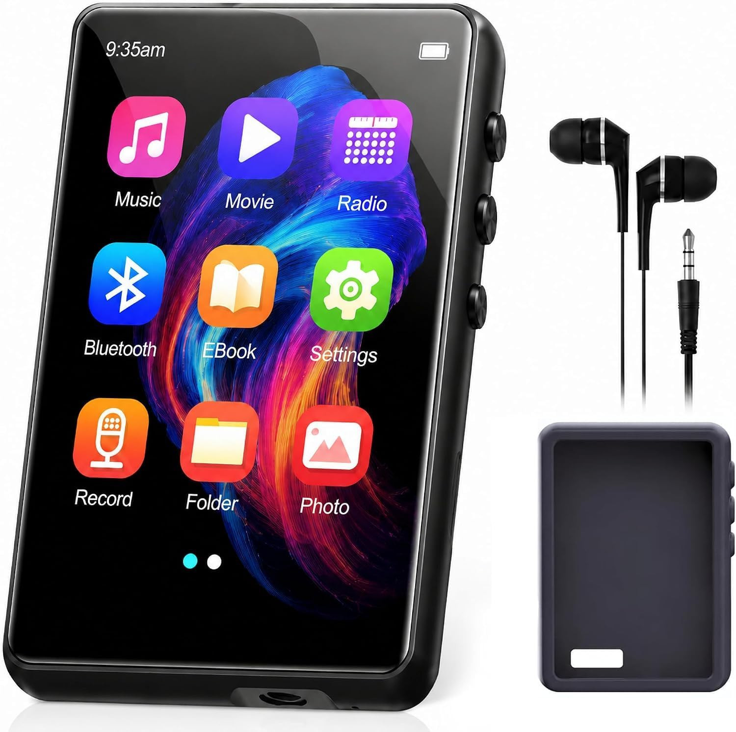 128GB MP3 Player with Bluetooth 5.3, 2.4 Inch Full Touch Screen Portable Music P