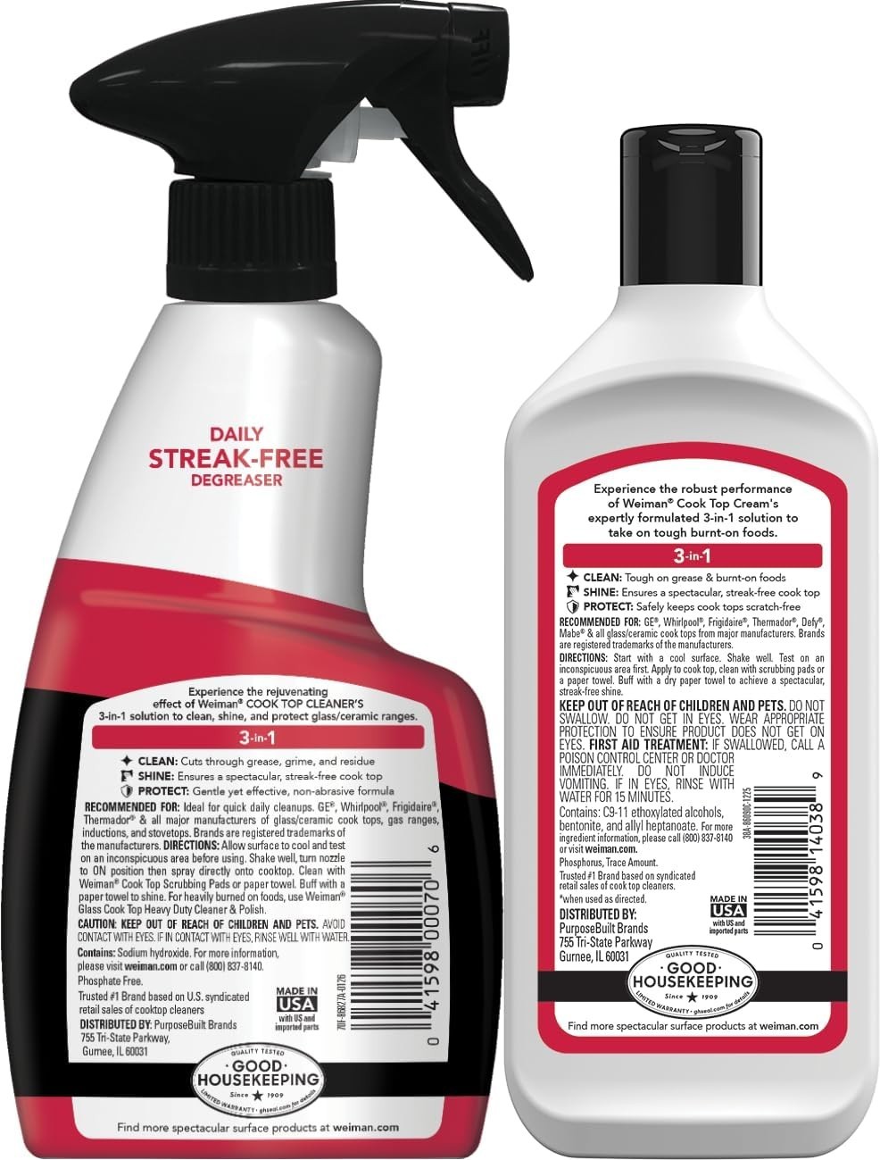 Heavy Duty Cooktop Cleaning Kit – 10oz Spray & 12oz Cream for Streak-Free Shine