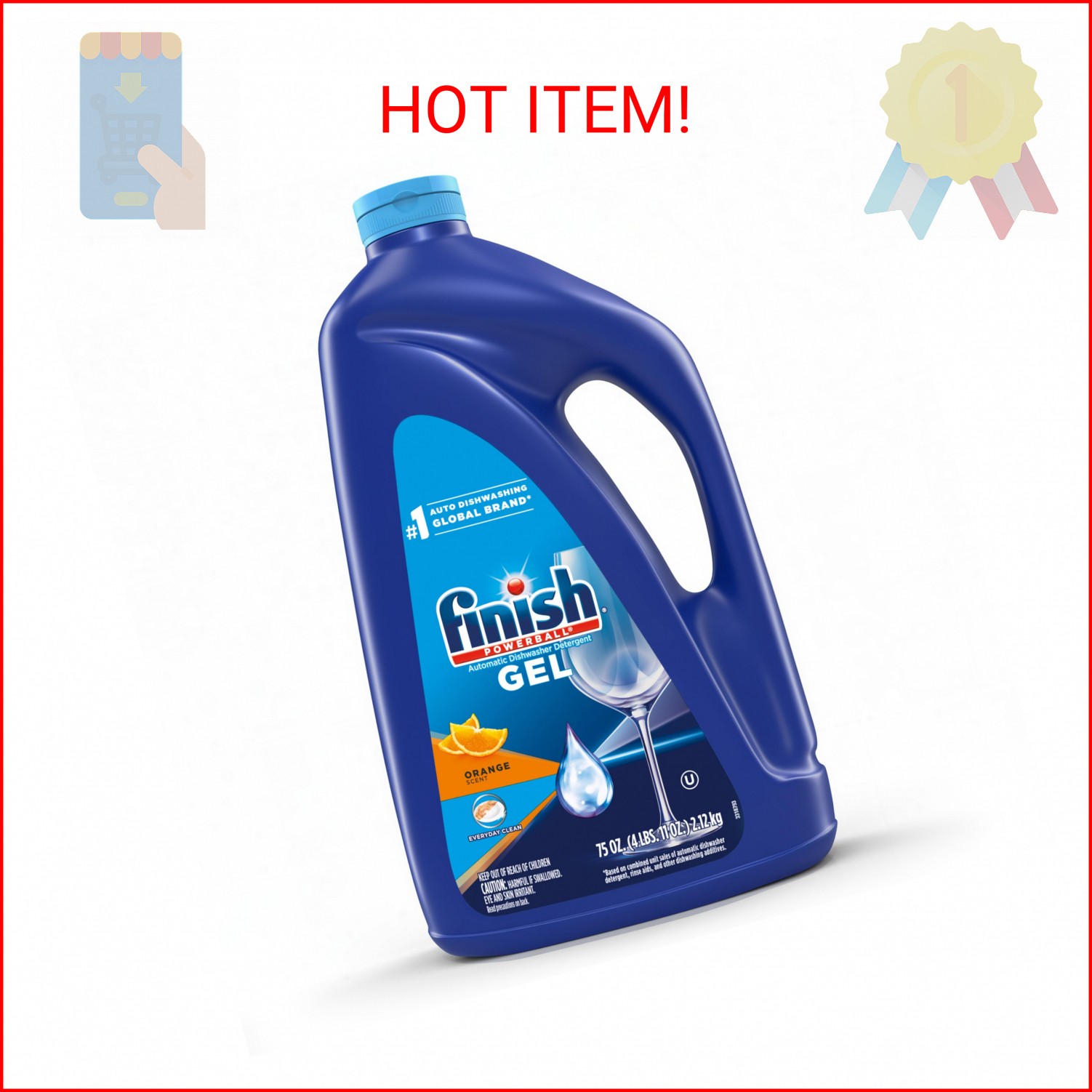 Finish Scent Liquid Gel, Orange Fresh, 75 Ounce