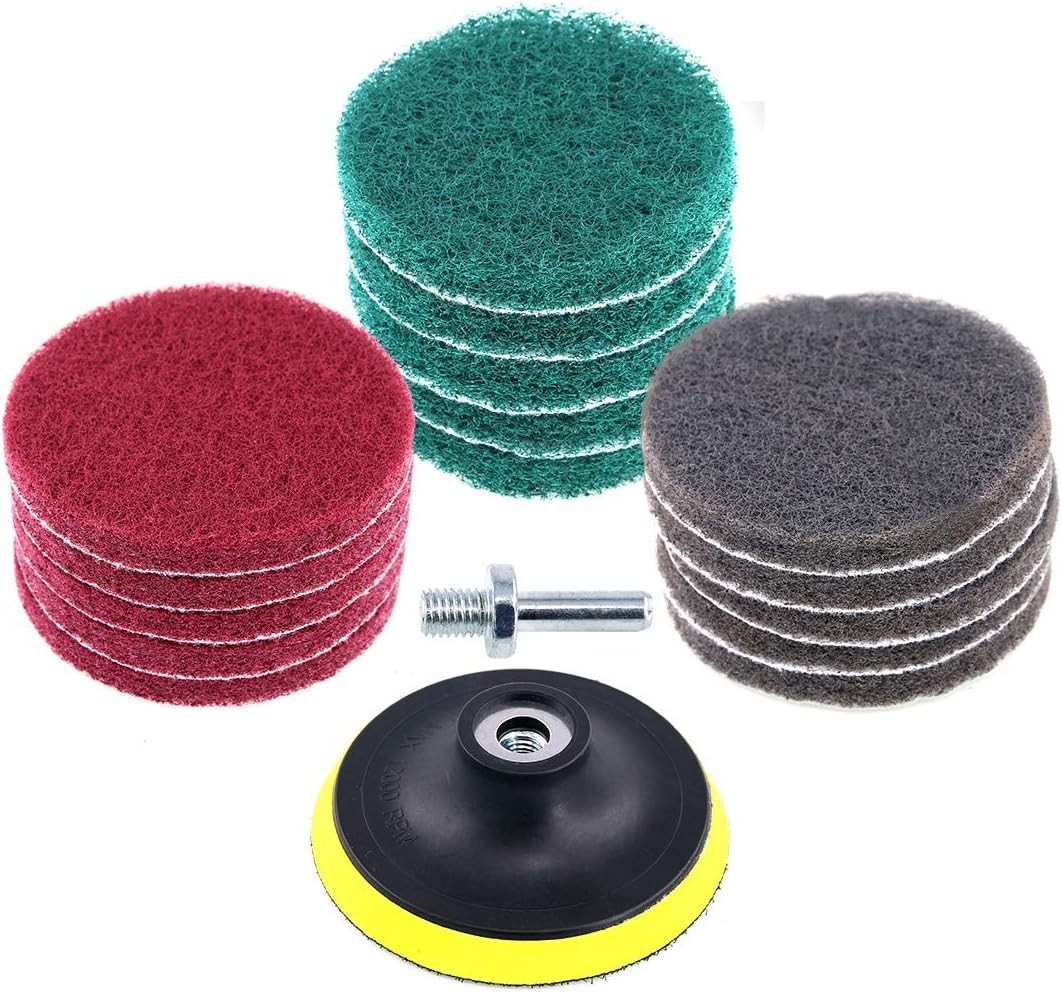 All-in-One 16PCS Drill Power Scrubber Kit – 3 Stiffness Levels for All Surfaces