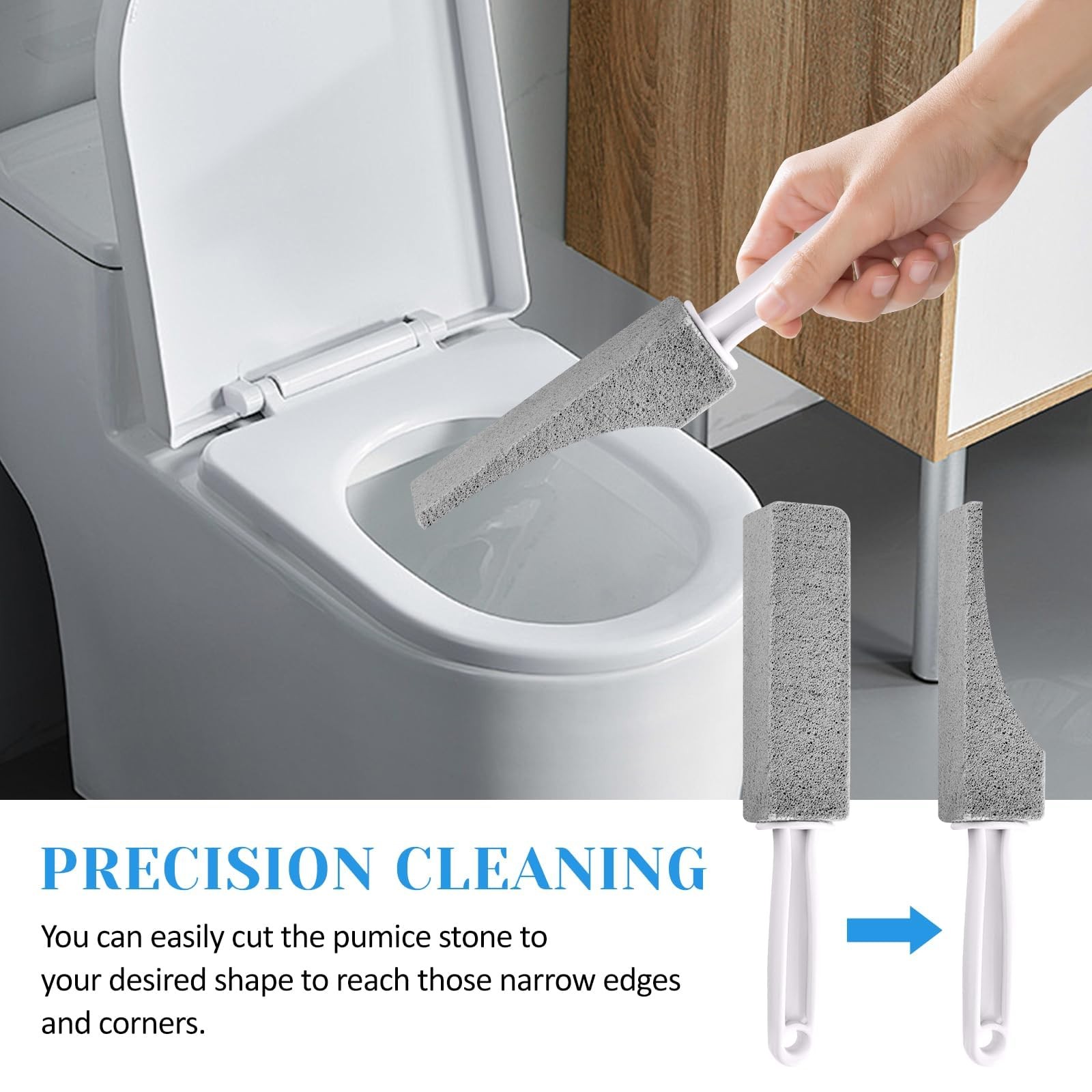 Toilet Pumice Stone with Handle for Limescale Cleaning 4 Pcs