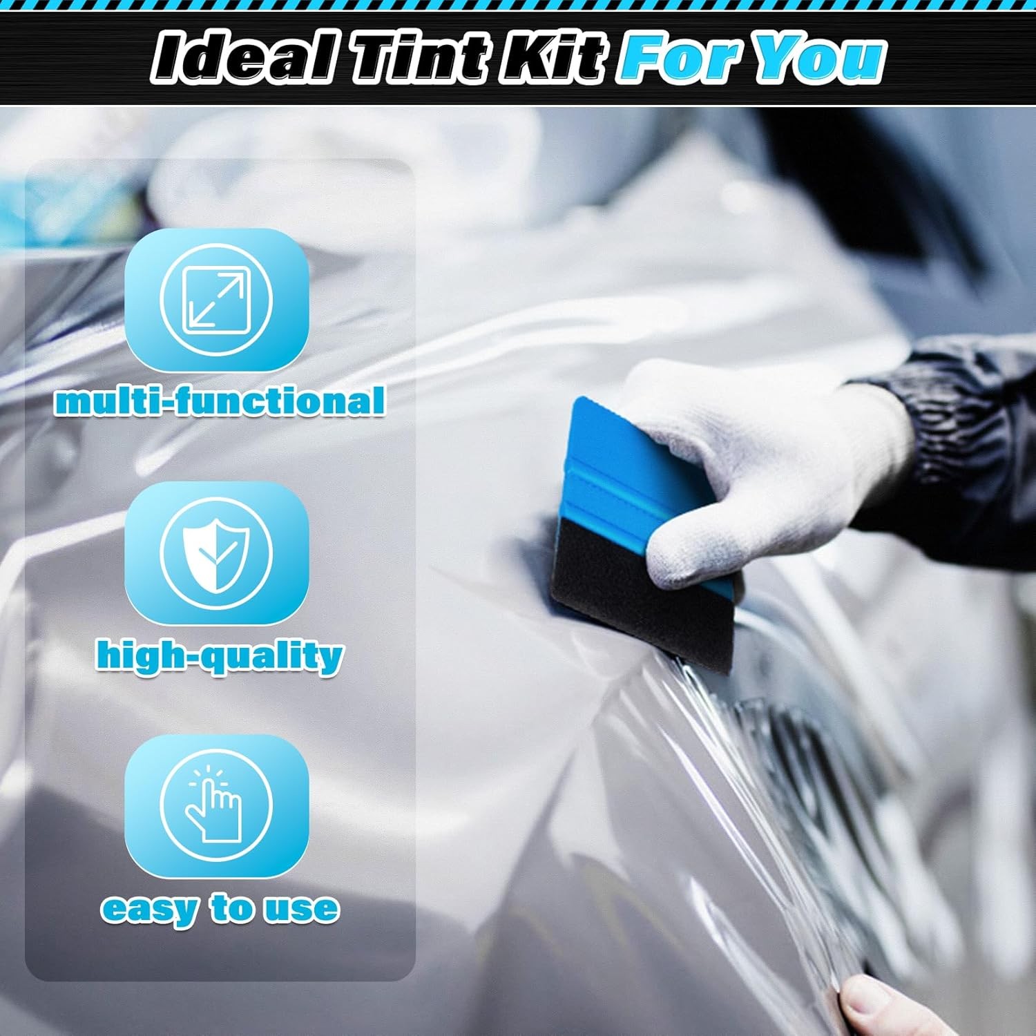 18 Pcs Window Tint Kit, Vinyl Wrap Tool Kit – Professional Window Tint Tools &