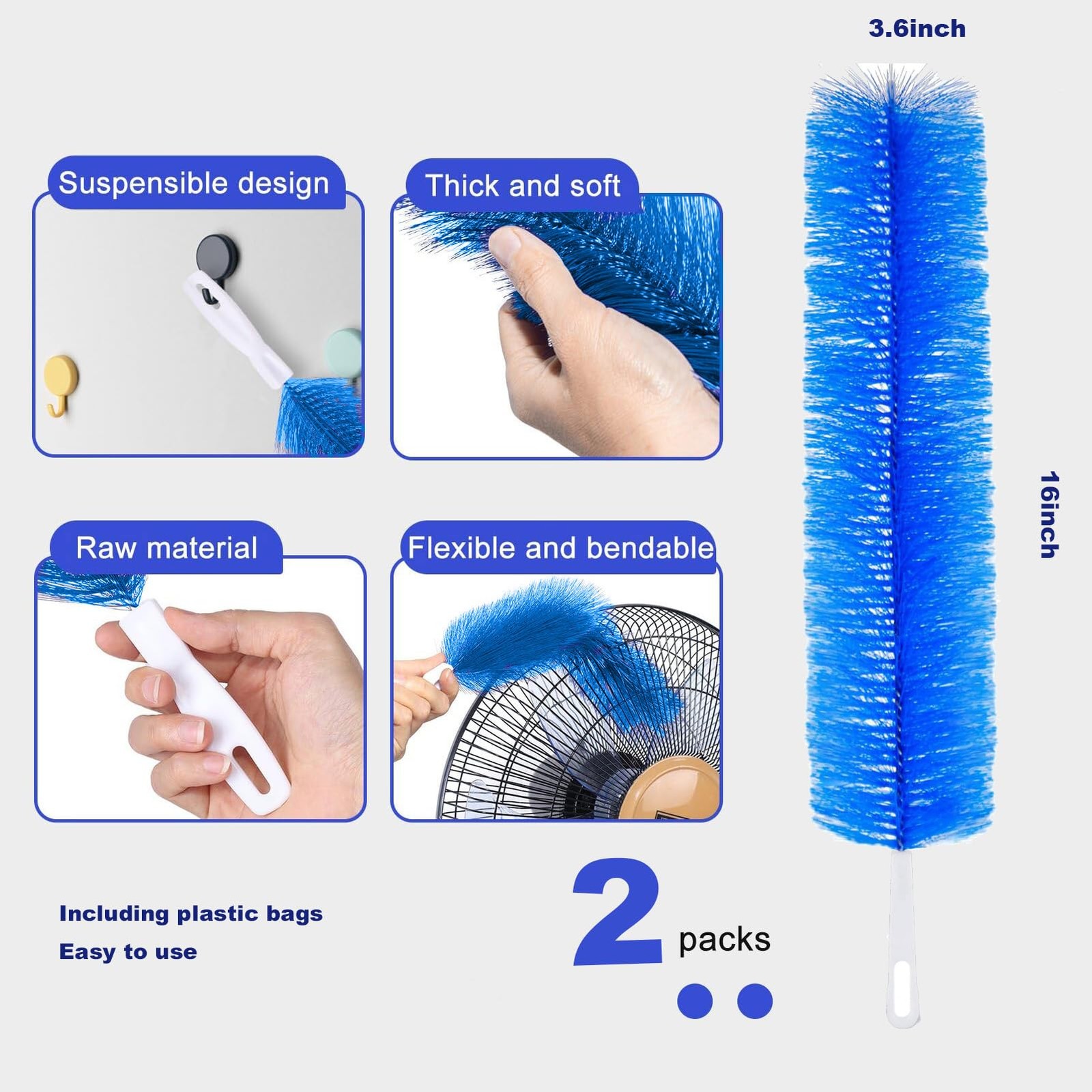 Fan Cleaner Brush，Fan Brush Cobweb Duster Microfiber Duster Ideal for Ceiling…