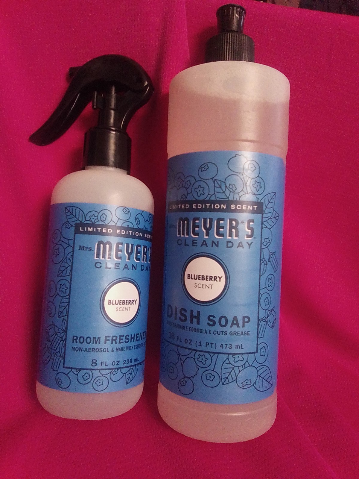 Meyer’s Clean Day Dish Soap Blueberry Scent 18oz. & Room Freshener 8oz. Set