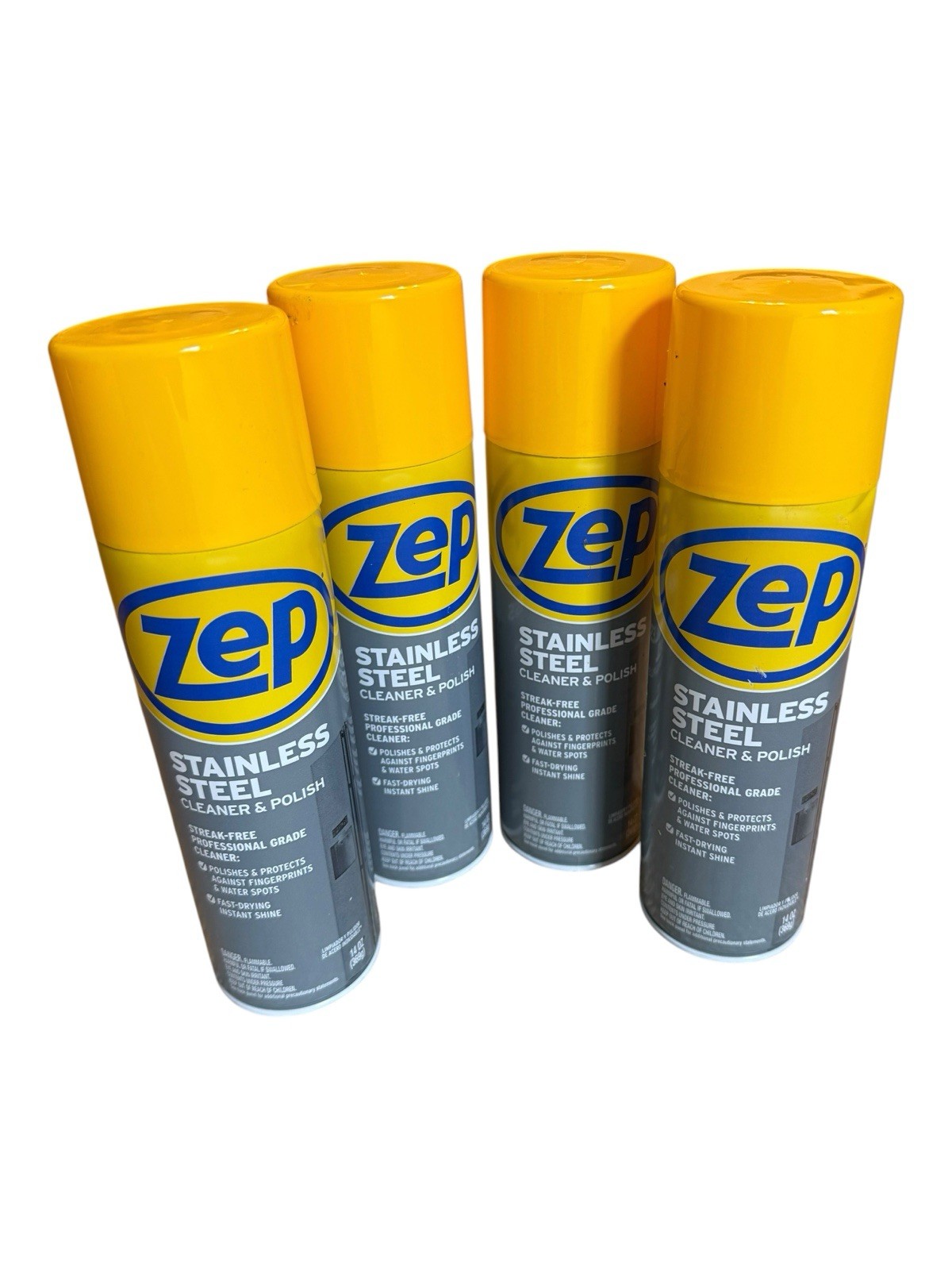 Zep Stainless Steel Cleaner & Polish (ZUSSTL144) Case of 4x 14oz Spray Cans