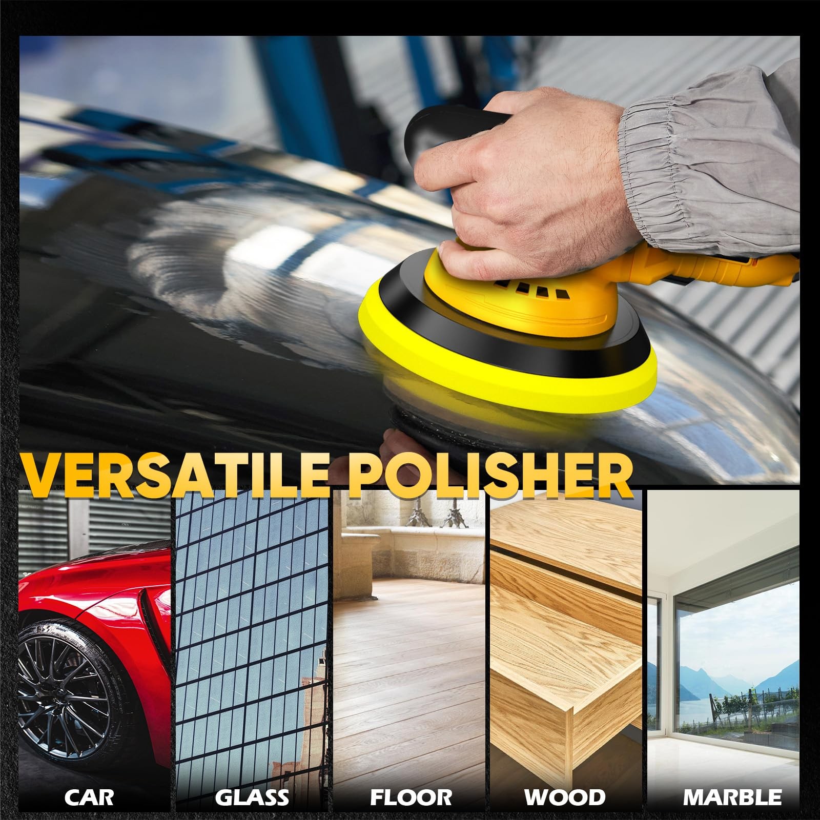 Cordless Buffer Polisher Kit Compatible with De-Walt 20V Battery(No Battery), 2
