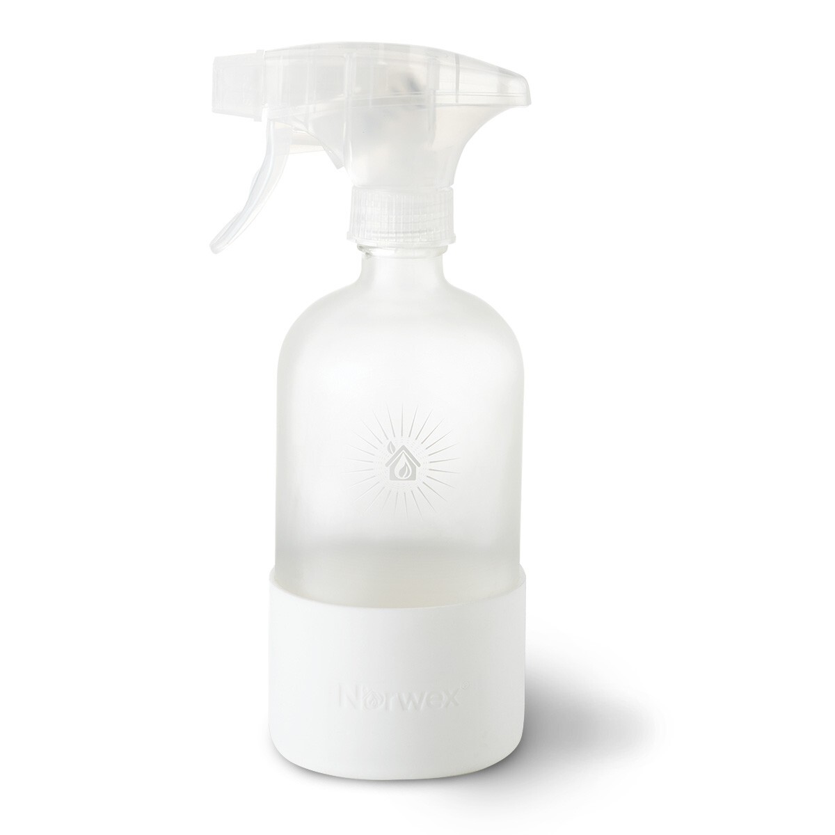Norwex Forever Bottle Glass Sprayer w/Silicone Sleeve – White