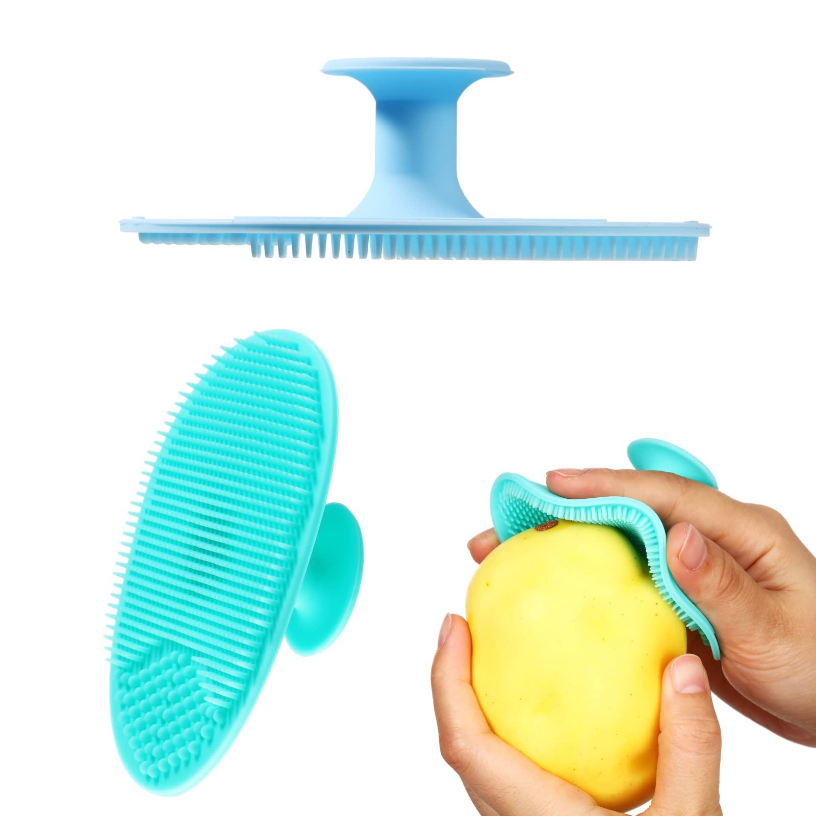 2 Pcs Vegetable Brush Potato Scrubber Veggie Brush Silicone Reusable Cleaning To