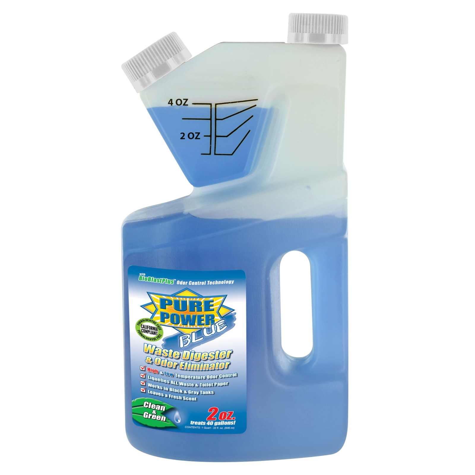 Valterra V23103 Pure Power Blue 40oz RV Toilet Chemical Deodorizer Waste Tank