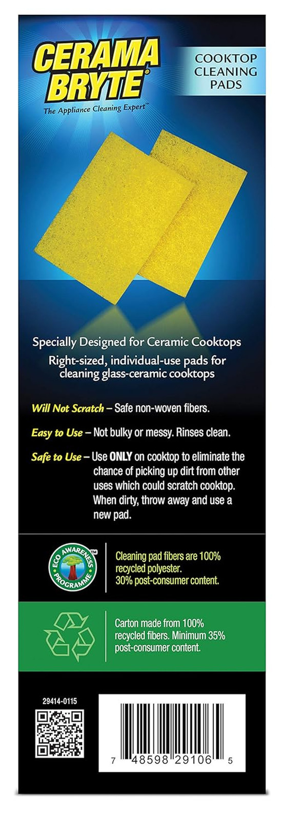2 Pack Ceramic Cooktop Cleaning Pads 20 Count Glass Ceramic Stove Top Scrub