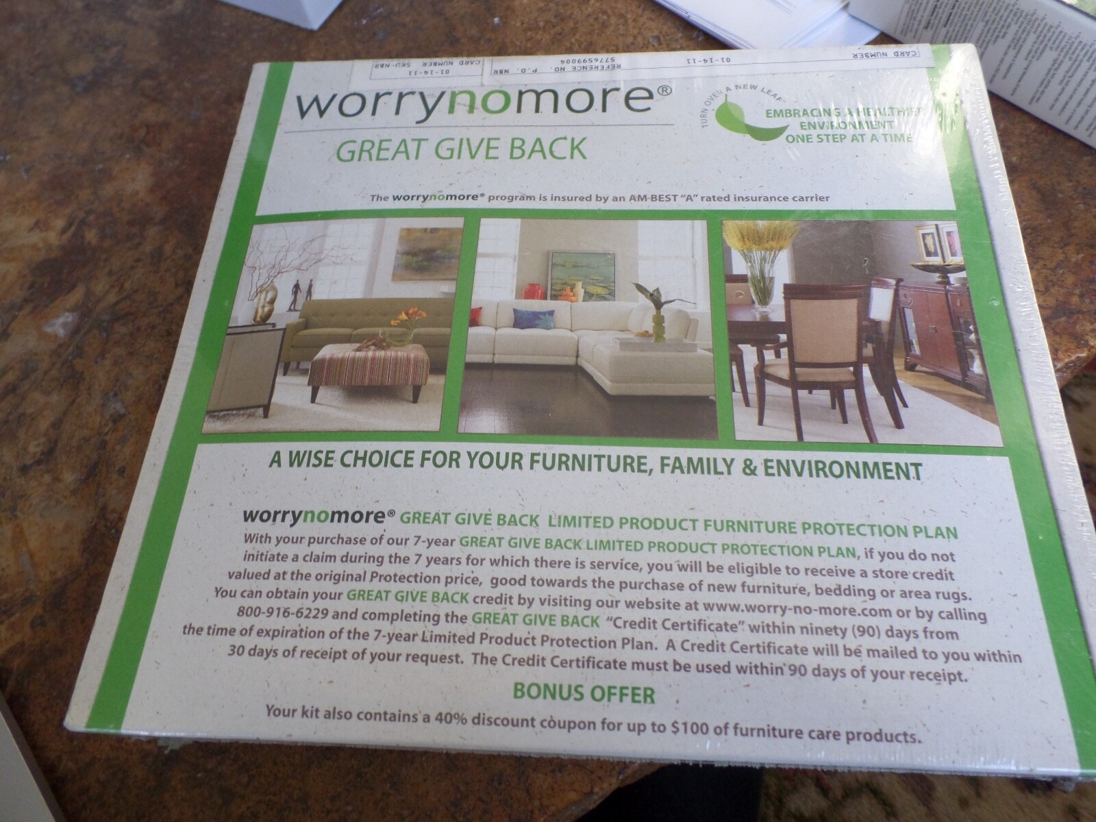 NEW WORRYNOMORE Furniture Cleaning & Protection Kit Microfiber Leather Wood