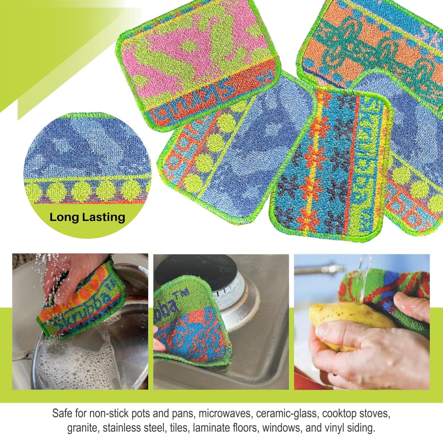 Wet-It Skrubba Non-Scratch Scouring Pad – European Scrubby Sponge for Kitchen Cl