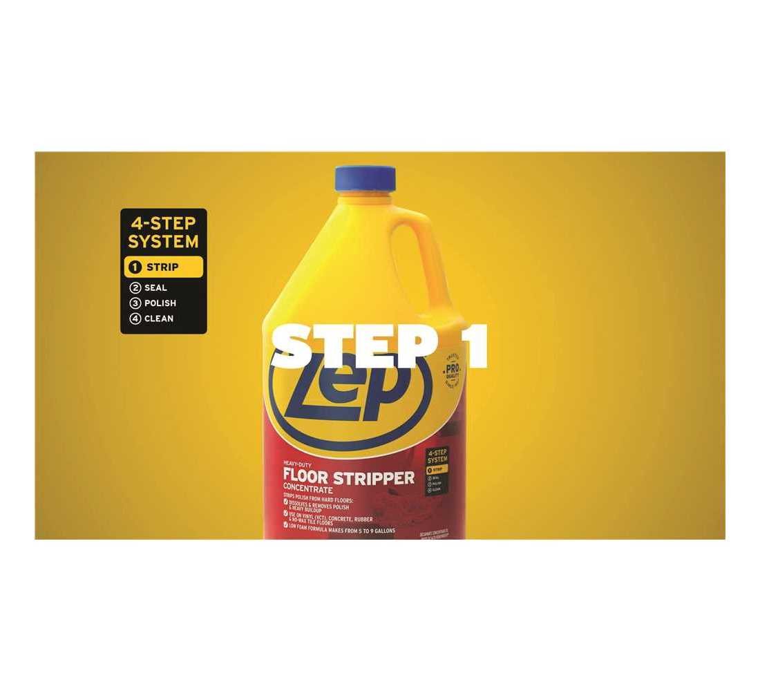 ZEP ZULFFS128 Floor Stripper, 1 gal, Liquid, Clear