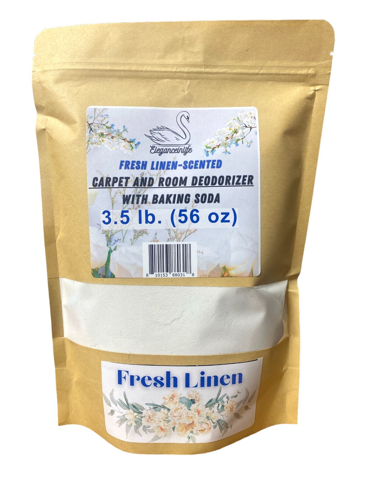 Eleganceinlife Fresh Linen-Scented Carpet and Room Deodorizer Baking Soda 3.5 LB