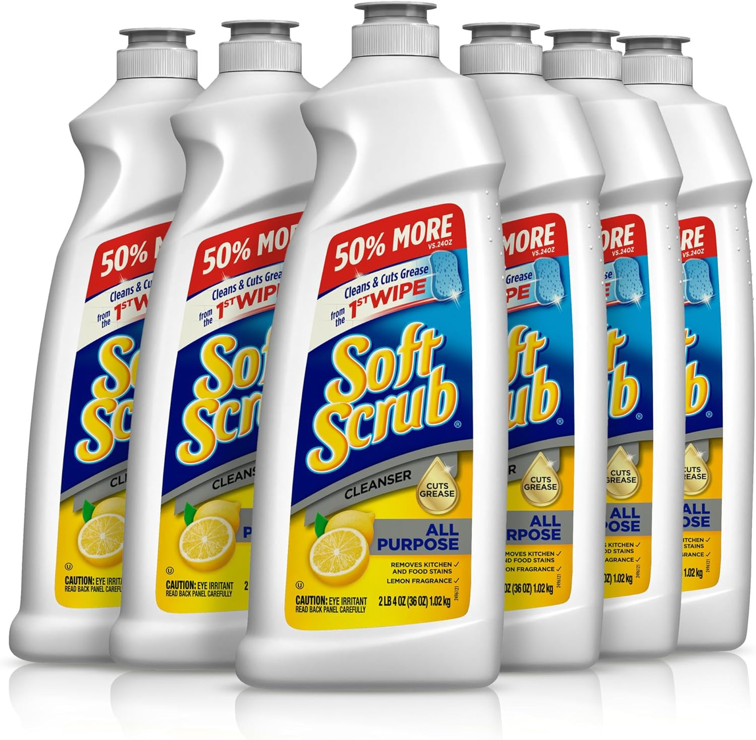 All Purpose Cleaner, Surface Cleanser, Lemon, 36 Fluid Ounces, 6 Count