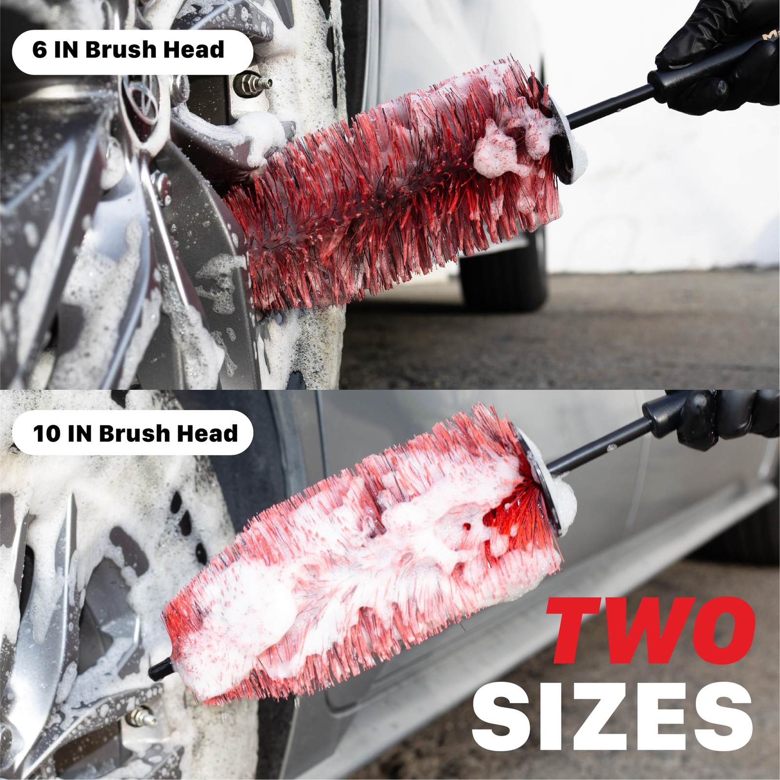 Wheel & Rim Brush Set for Car Detailing – 2Piece NonAbrasive Cleaning Tools