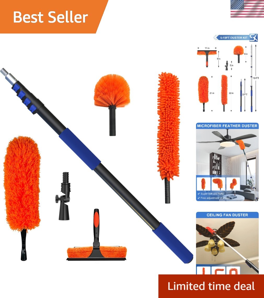 26-Foot Telescoping Duster Set – Achieve Effortless High Cleaning