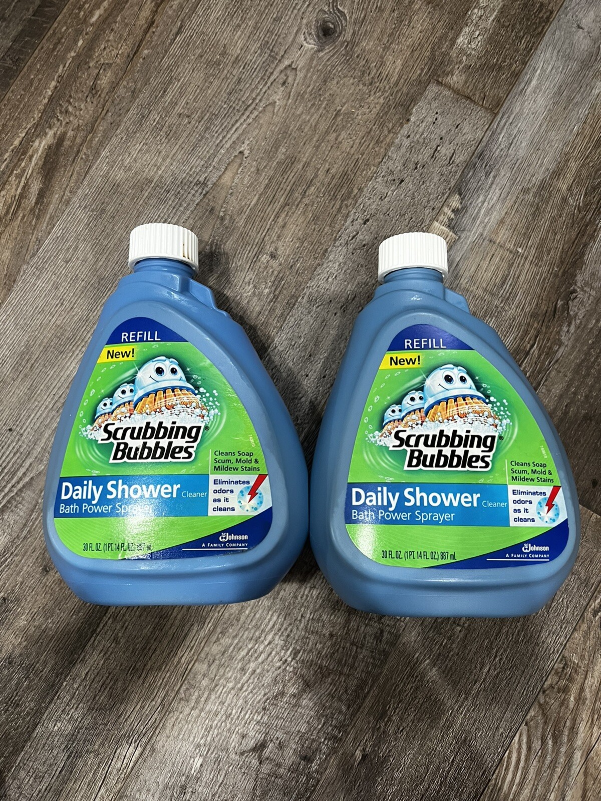 LOT OF 2 Scrubbing Bubbles Daily Shower Bath Power Sprayer REFILL 30 FL OZ HTF