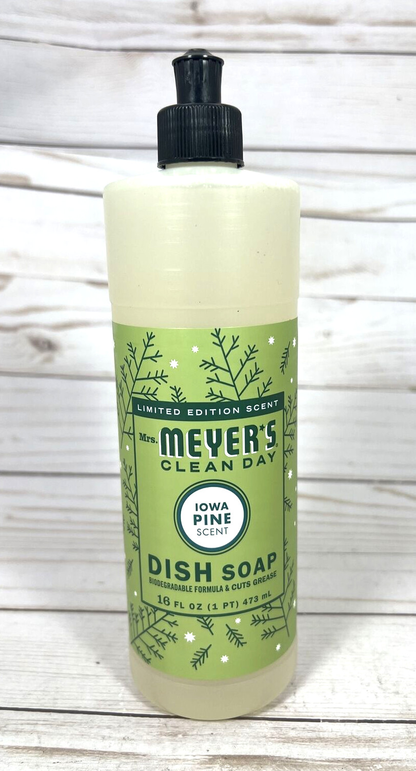 Mrs. Meyer’s Clean Day IOWA PINE Dish Soap Limited Edition Scent 16oz (2 Pack)