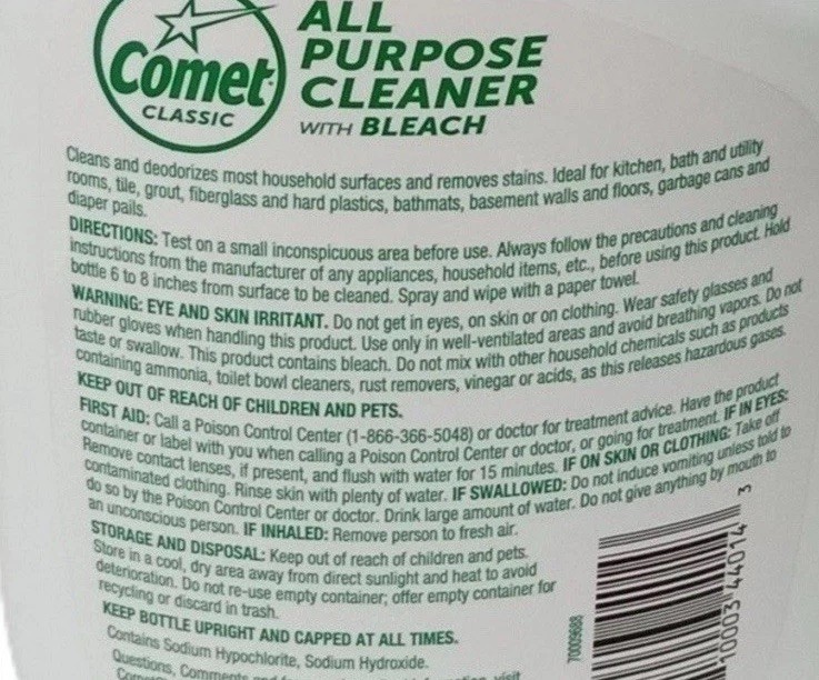 3 PACK- Comet All Purpose Cleaner With Bleach for Bathroom Kitchen 24 Fl Oz DTBF