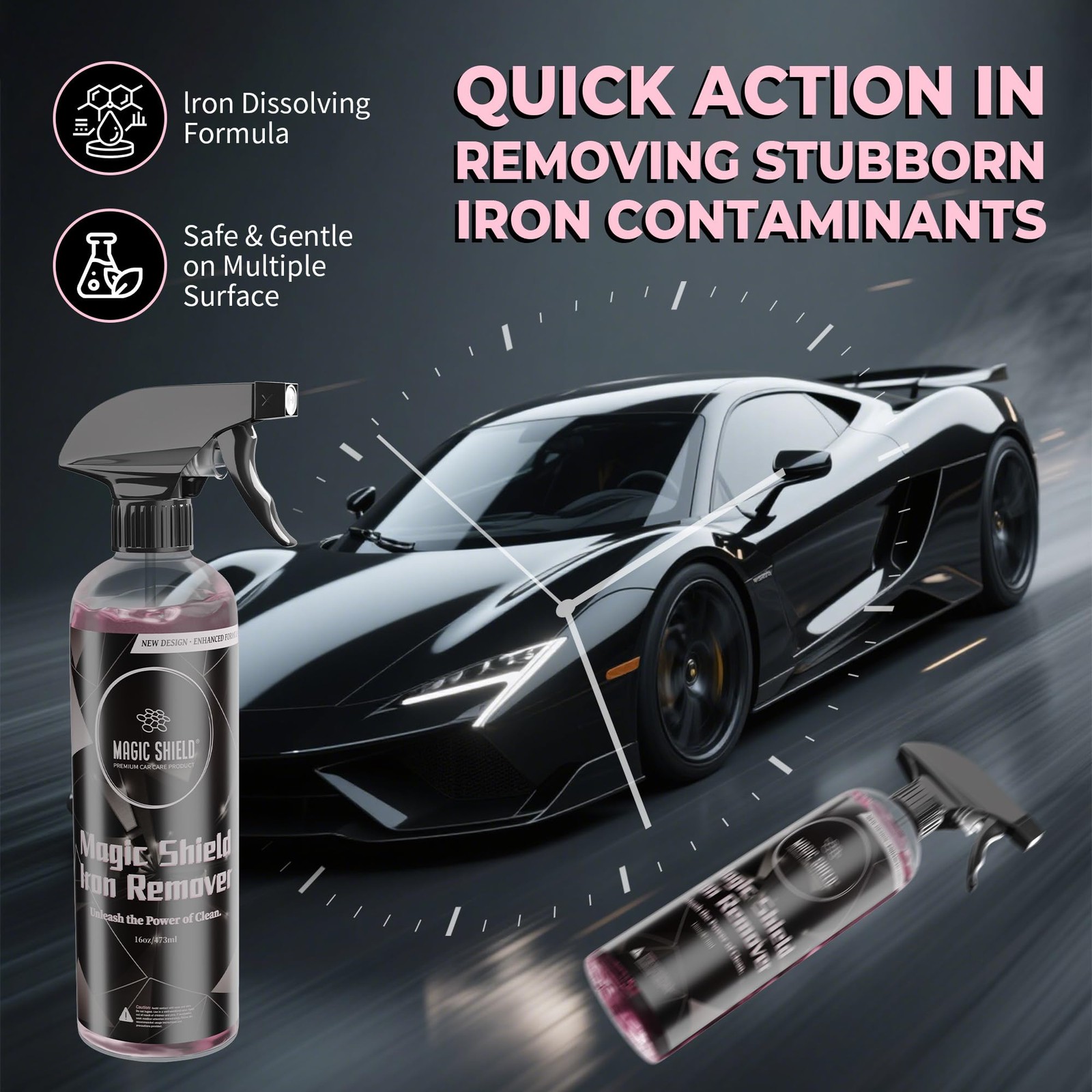 Iron Remover Spray for Cars 16oz – pH-Neutral Iron and Fallout Remover for Ca…