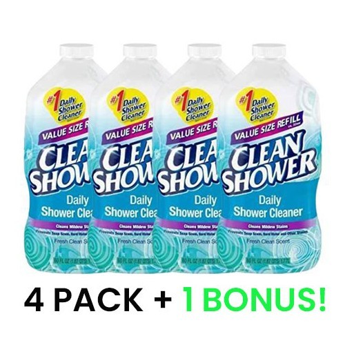 Clean Shower Daily Refill 60 oz – Pack of 5 – Prevents Soap Scum & Mildew