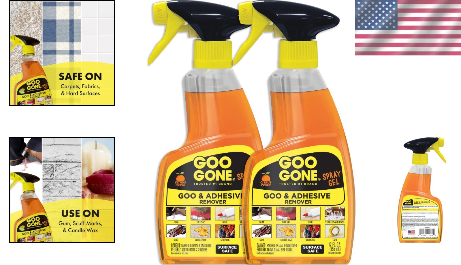 Safe & Effective Adhesive Remover Spray Gel – 12 Oz, Perfect for Carpet & Glass