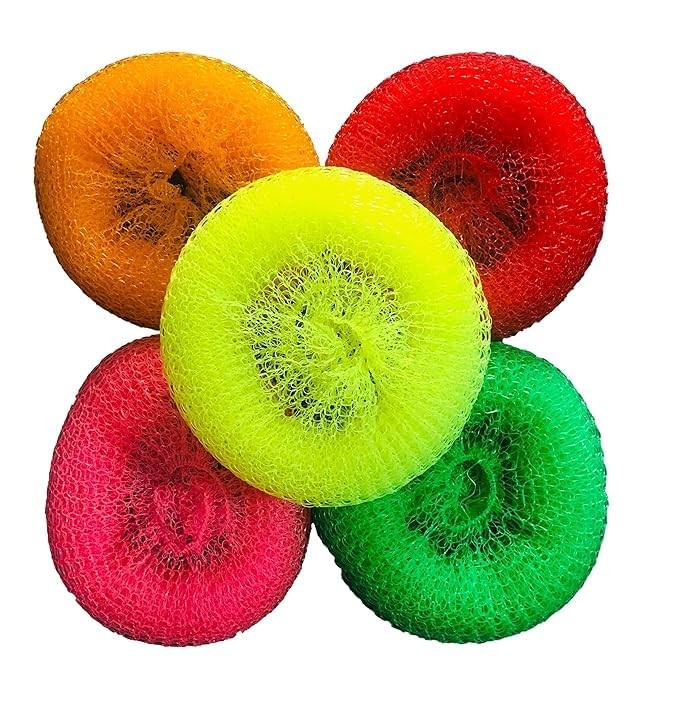 Cleaning Plastic Cleaning Scrubber Kitchen Dish Pot Pan Washing Nylon Jaali 12Pc