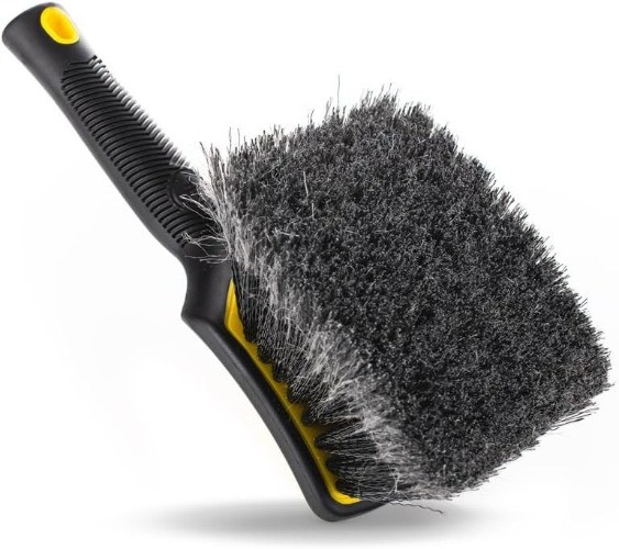 – Wheel Face Brush – Ergonomic Handle – Soft Flagged-Tip Bristles – Live Wire