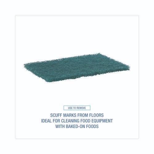 Boardwalk Heavy-Duty Scouring Pad, 6 x 9, Green, 15/Carton