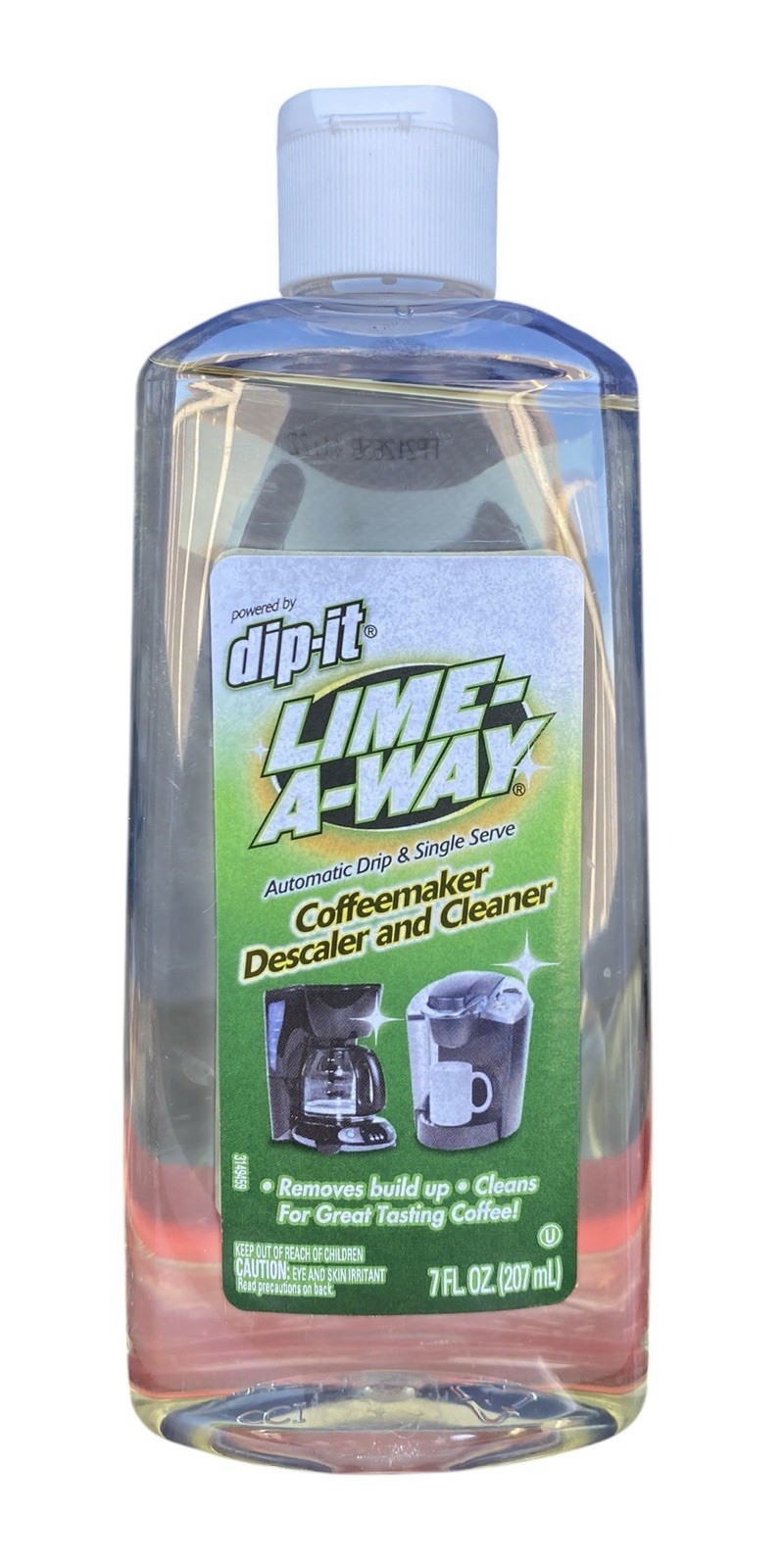 DIP-IT Lime-A-Way Coffeemaker Descaler & Cleaner 7 fl oz Liquid Bottle New
