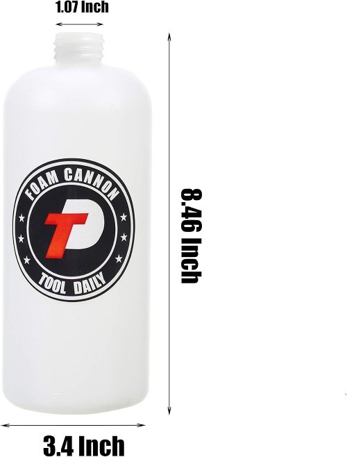 Foam Cannon Bottle with Straw, Replacement Foam Spray Bottle for Car Wash, 1 Lit