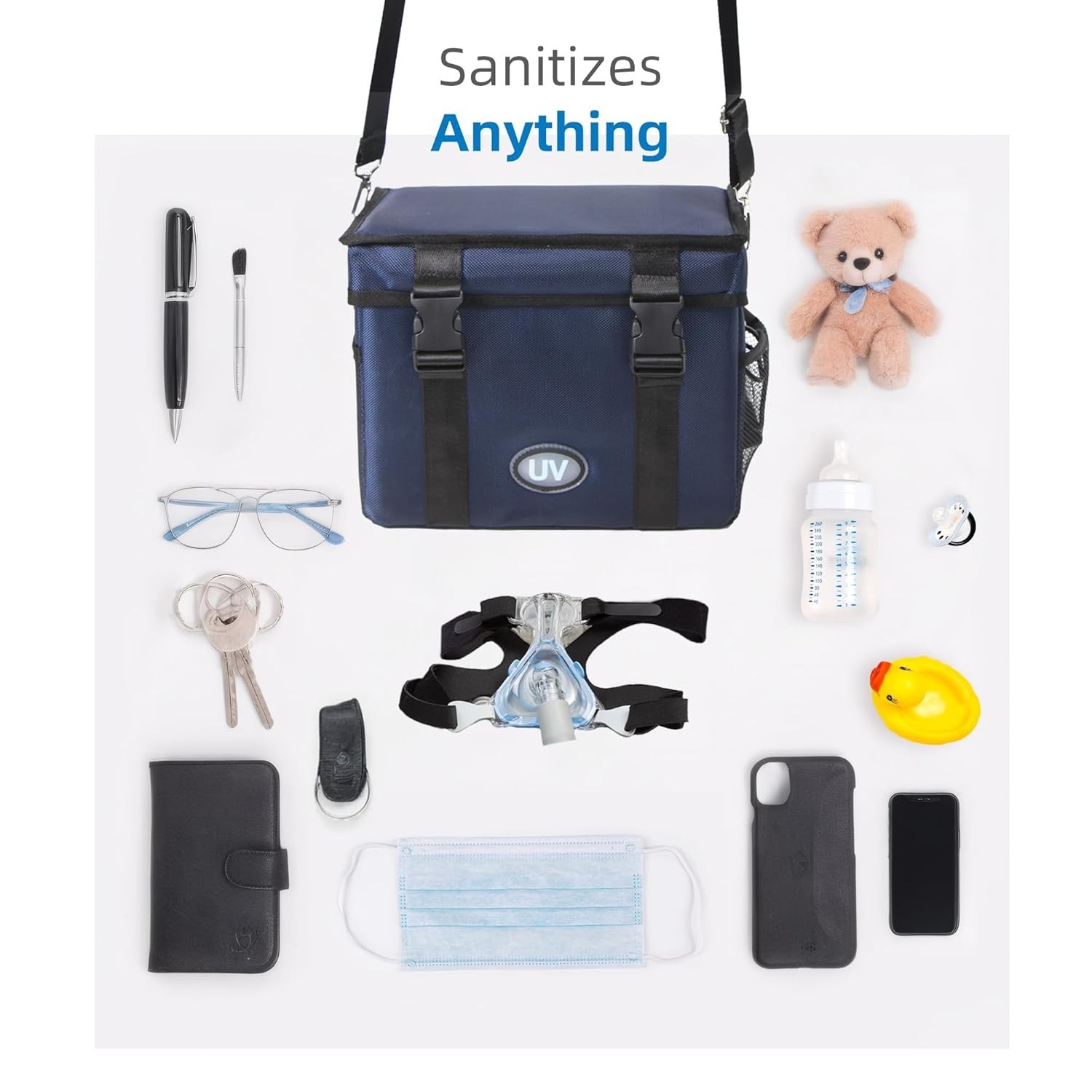 UV Sanitizer Box, 12L Portable Sanitizing and Cleaning Machine with 3-Level T…