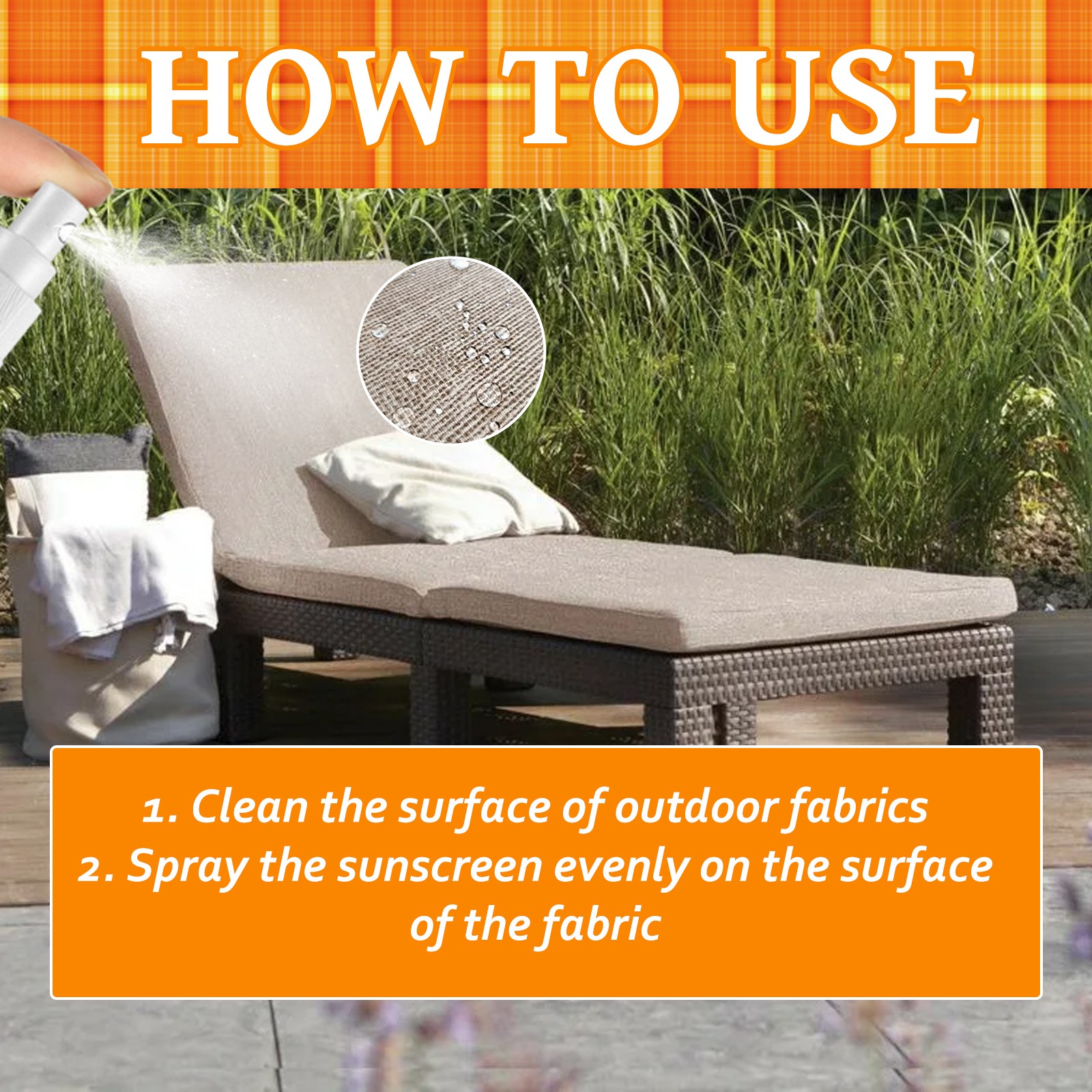 Fabric Waterproof Spray Outdoor Fabric Protector UV Resistant Water Repellent