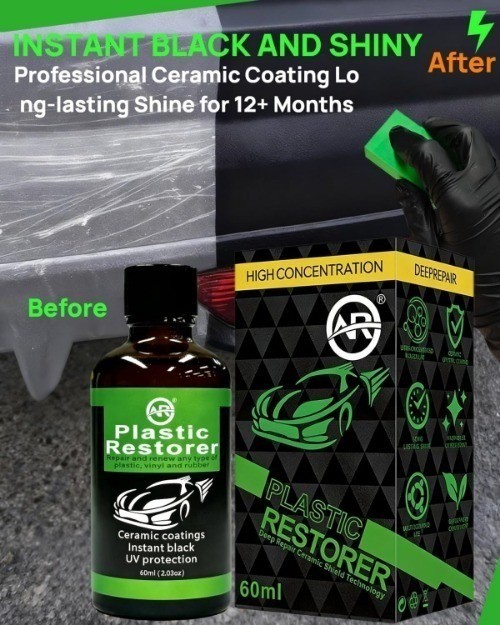 Restorer for Cars, 60ML Black Trim Restorer, High Concentration Ceramic Crystal