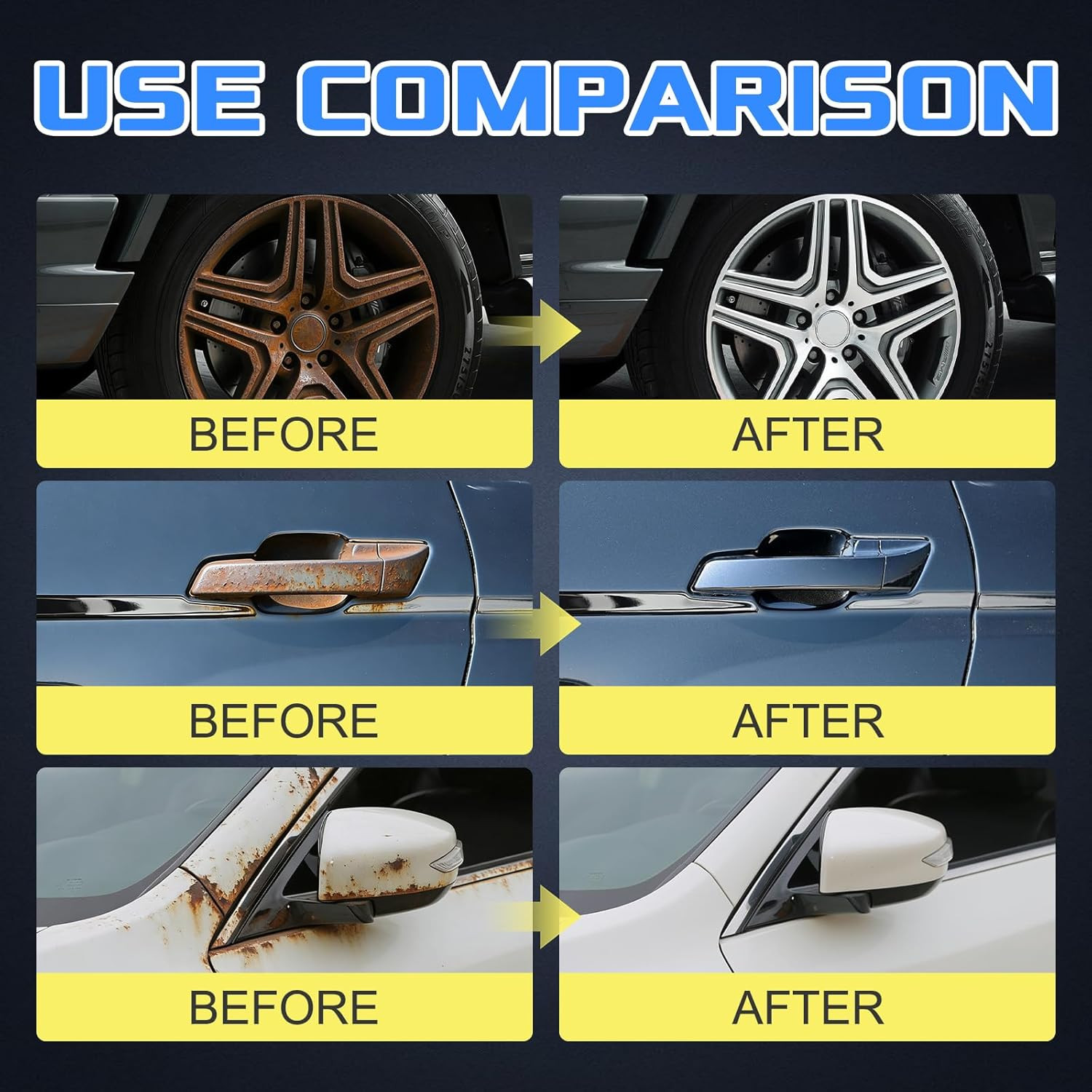 2Pcs Rust Remover Spray for Metal, Upgrade Rust Remover Spray for Metal, Multipu