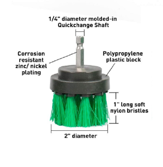 4 PACK Drill Brush SET for Cleaning Kitchen,Stoves,Cabinets Medium Duty GREEN