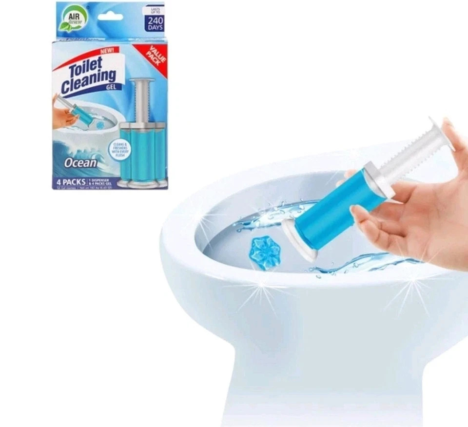 New Toilet Cleaning gel 56 Stamps Ocean fresh 4packs Air fusion cleans freshens