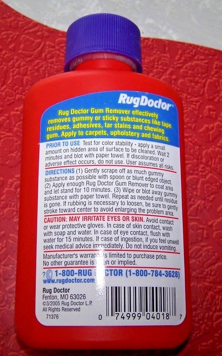 RUG DOCTOR GUM REMOVER – SPOT TREATMENT SOLUTION – 4 OZ. NEW!