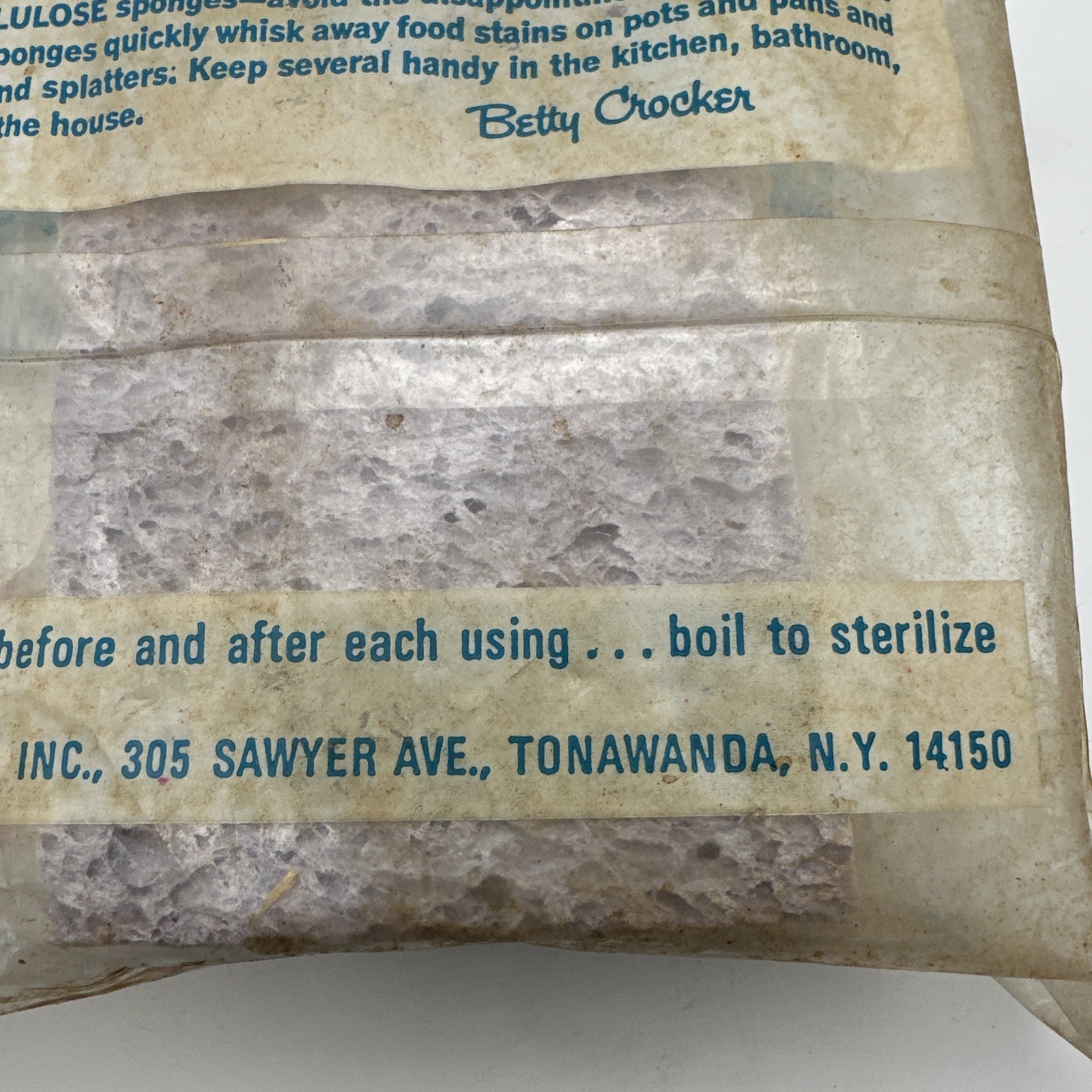 Pure Cellulose Sponges Vintage O-Cel-O Betty Crocker GM USA Movie Prop