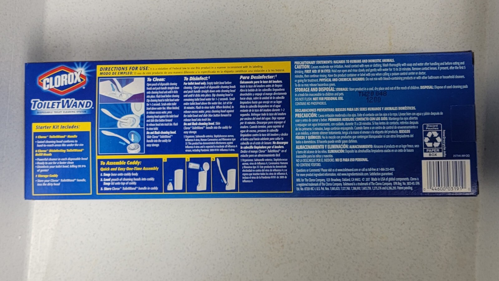2 sets Toilet Wand Starter Kit, 6 Disposable Heads, 1 caddy 1 wand in each set