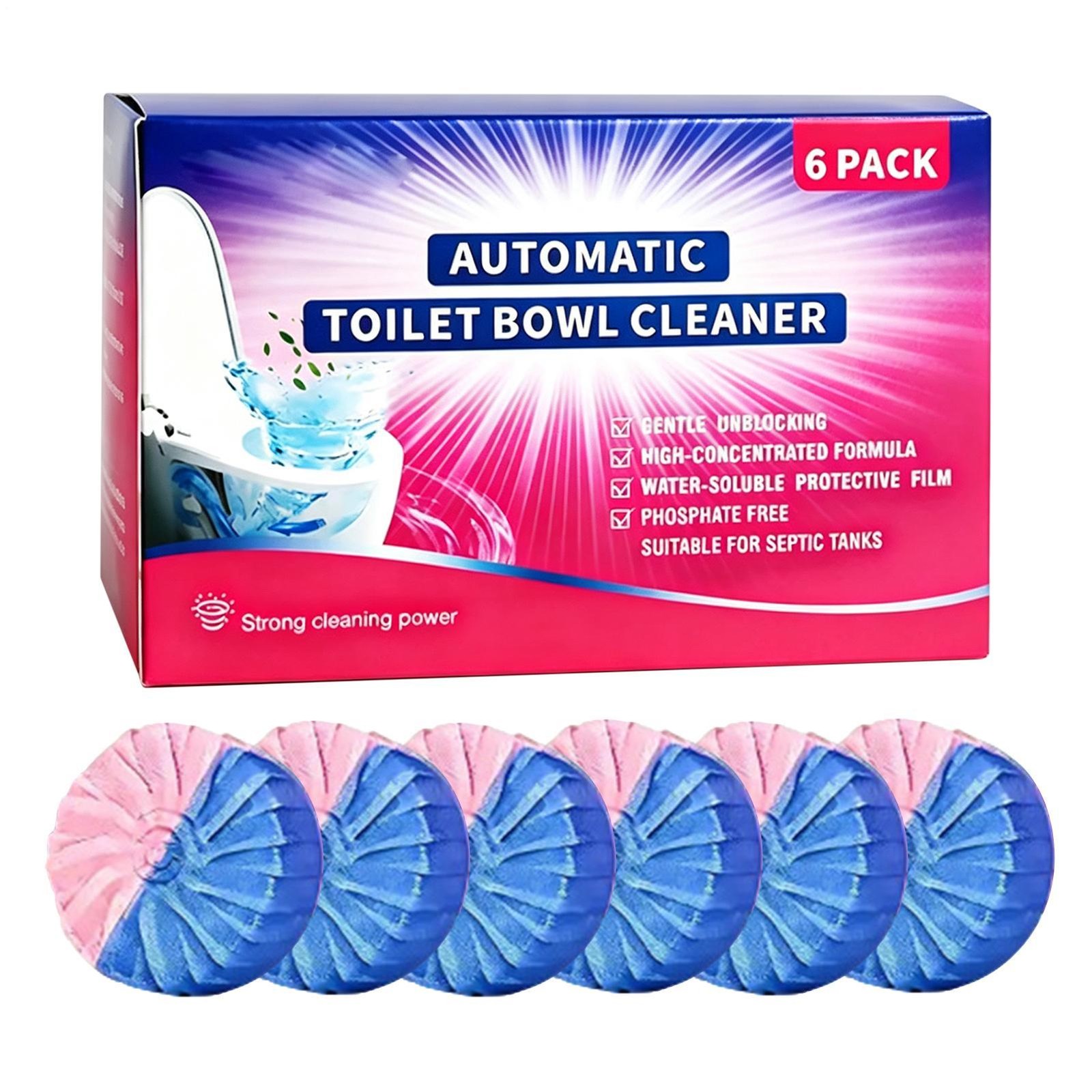 Automatic Toilet Bowl Cleaner Tablets Deodorizing Toilet Tank Cleaning Blocks