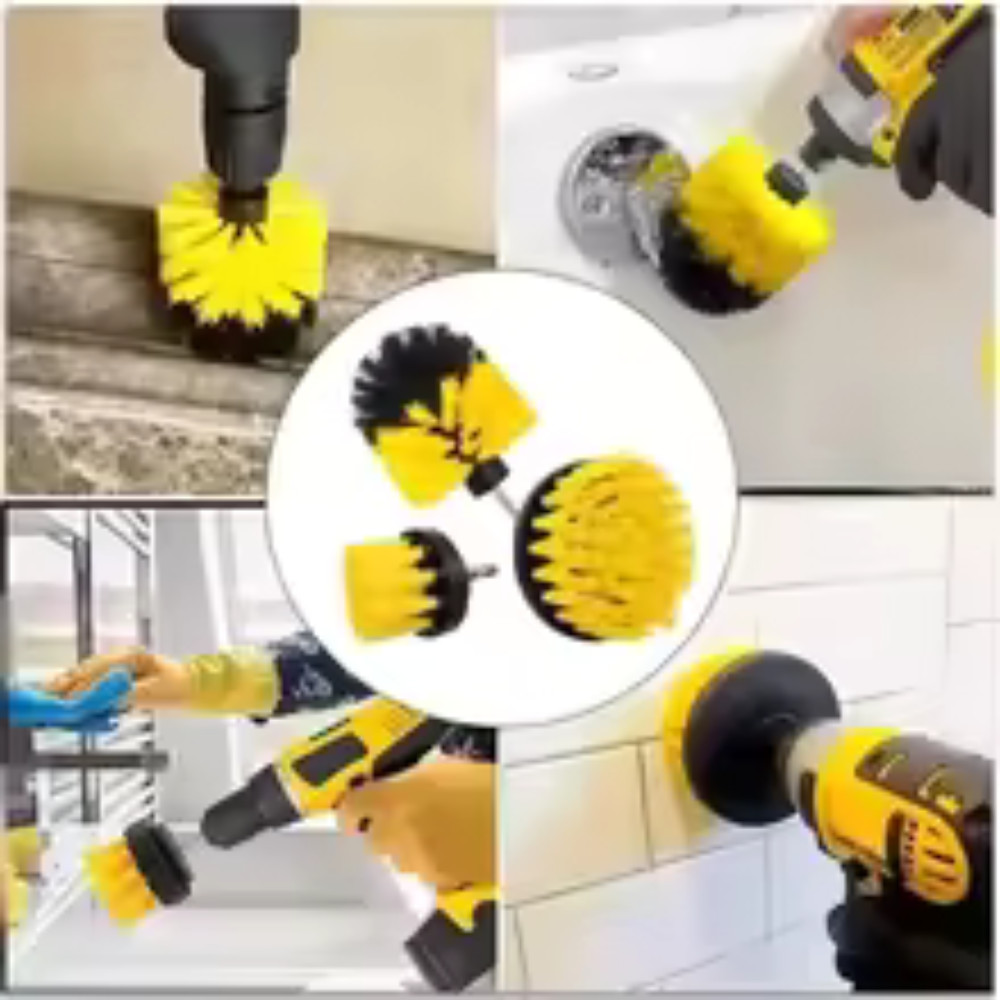 Brush Drill Brush Attachment Power Scrubber Tools For Cleaning Carpet & Leather