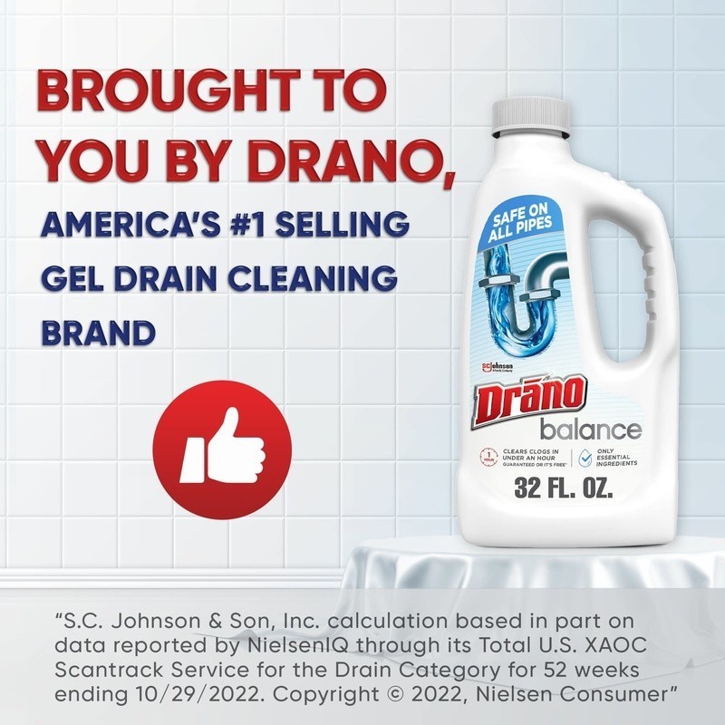 Non-Corrosive Drain Cleaner Gel Unclogs Pipes Fast Odor Removal Safe All Drains