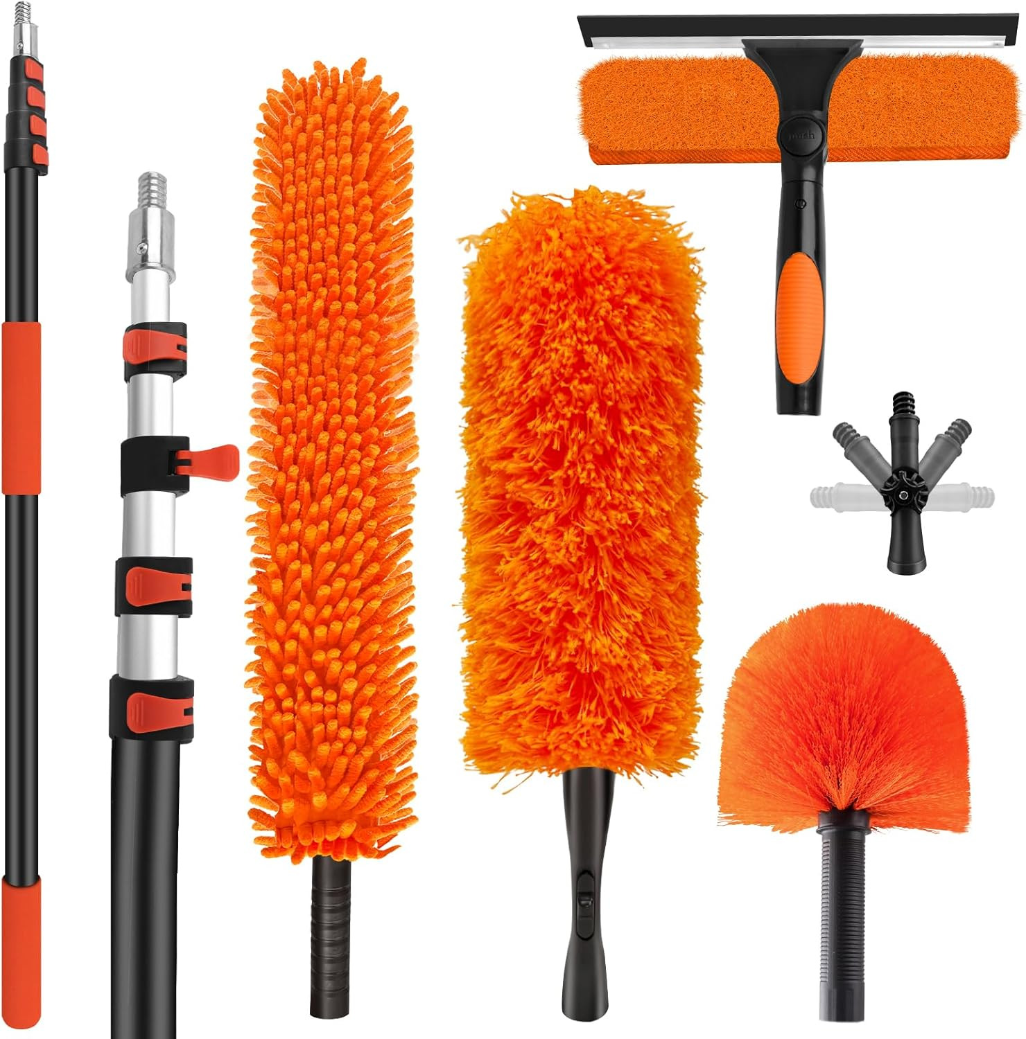 26FT High Reach Duster Cleaning Kit with 5-20 FT Extension Pole,High Ceiling Dus