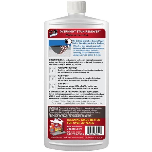 Oil Eater 32 fl. oz. Overnight Stain Remover for Cleaning Oil Stains on Concrete