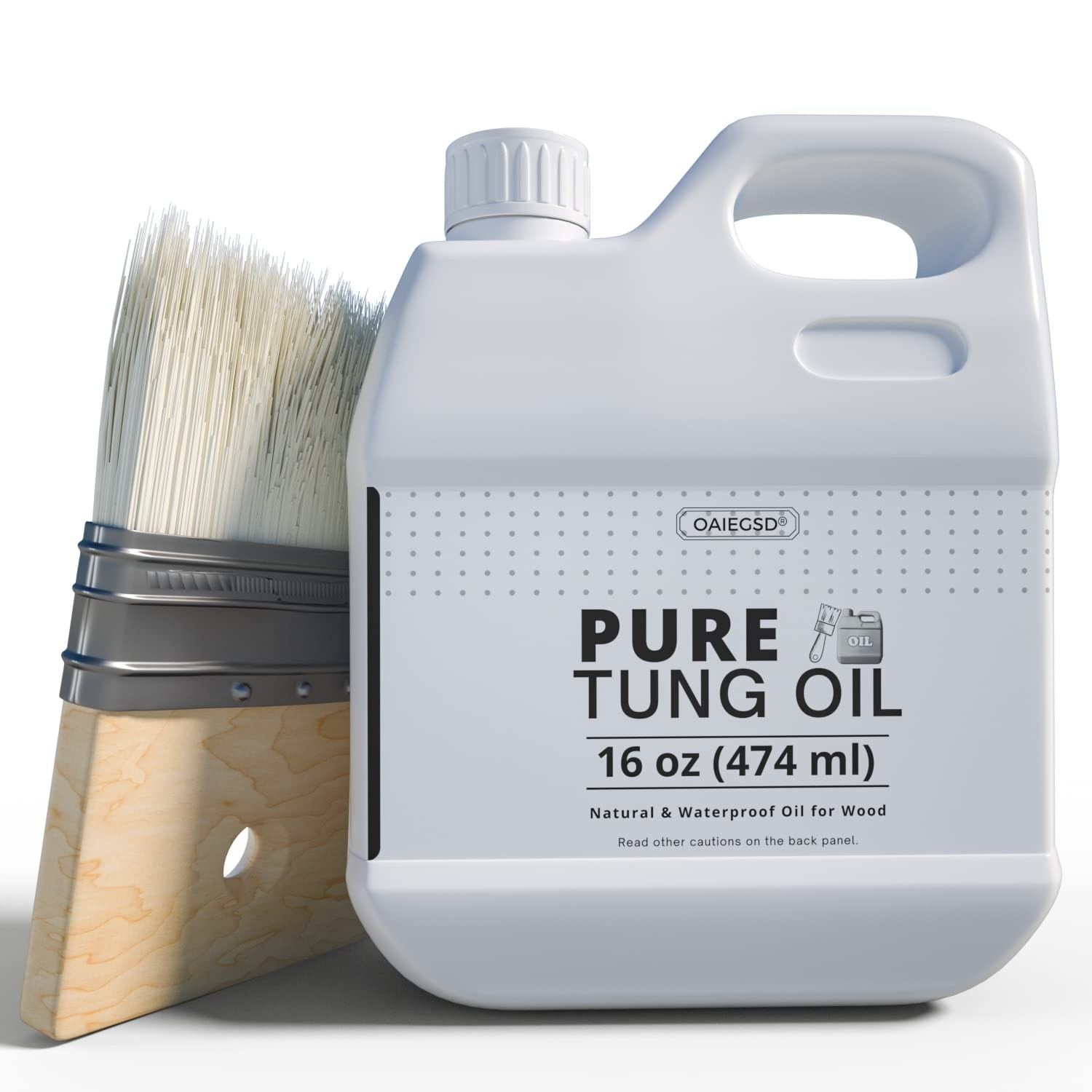 16 OZ Pure Tung Oil for Wood Finishing with Brush,Waterproof Sealer Indoor and