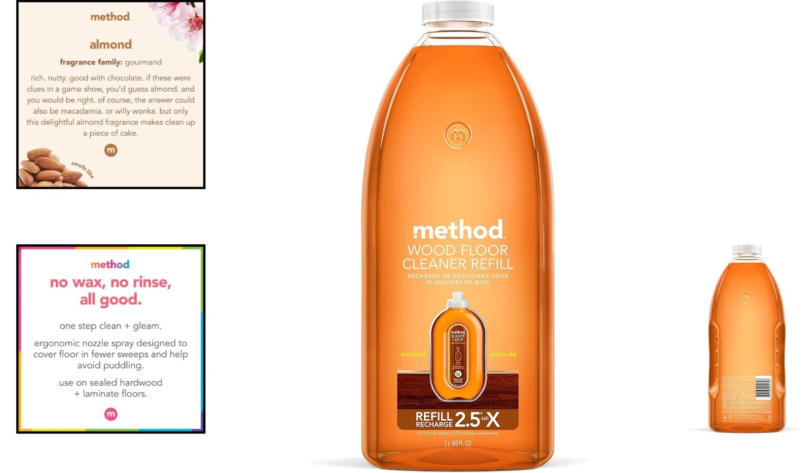 68oz Method Squirt + Mop Refill – Eco-Friendly Almond Scent Floor Cleaner