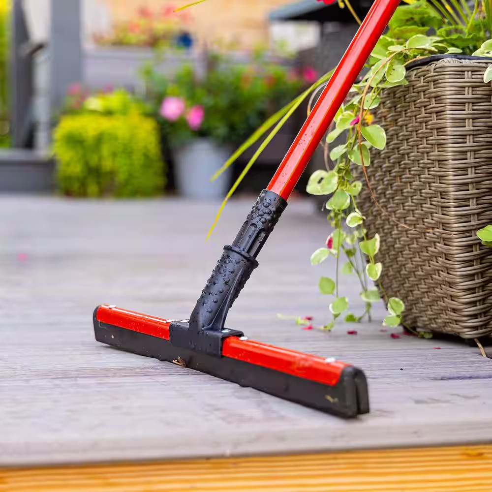 18 In. High Power Flex Foam Soft Blade Floor Squeegee 4.6 Ft Steel Handle